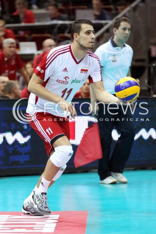 22.09.2013 GDANSK ERGO ARENA<br />SIATKOWKA MEZCZYZN<br />MISTRZOSTWA EUROPY W SIATKOWCE MEZCZYZN 2013 CEV VELUX<br />VOLLEYBALL EUROPEAN CHAMPIONSHIP MEN 2013 - FINAL ROUND <br />GRUPA B ( GROUP B )<br />POLSKA - SLOWACJA ( POLSKA - SLOWACJA )<br />N/Z FABIAN DRZYZGA SYLWETKA <br /> 