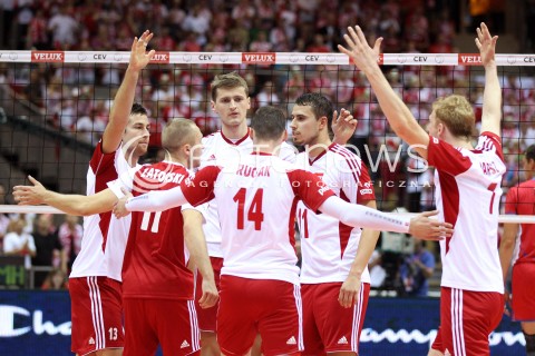  22.09.2013 GDANSK ERGO ARENA<br />SIATKOWKA MEZCZYZN<br />MISTRZOSTWA EUROPY W SIATKOWCE MEZCZYZN 2013 CEV VELUX<br />VOLLEYBALL EUROPEAN CHAMPIONSHIP MEN 2013 - FINAL ROUND <br />GRUPA B ( GROUP B )<br />POLSKA - SLOWACJA ( POLSKA - SLOWACJA )<br />N/Z PIOTR NOWAKOWSKI FABIAN DRZYZGA JAKUB JAROSZ MICHAL RUCIAK MICHAL KUBIAK RADOSC EMOCJE <br /> 