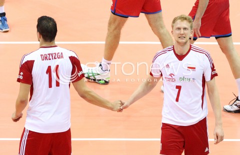  22.09.2013 GDANSK ERGO ARENA<br />SIATKOWKA MEZCZYZN<br />MISTRZOSTWA EUROPY W SIATKOWCE MEZCZYZN 2013 CEV VELUX<br />VOLLEYBALL EUROPEAN CHAMPIONSHIP MEN 2013 - FINAL ROUND <br />GRUPA B ( GROUP B )<br />POLSKA - SLOWACJA ( POLSKA - SLOWACJA )<br />N/Z FABIAN DRZYZGA JAKUB JAROSZ ZLOSC EMOCJE<br /> 