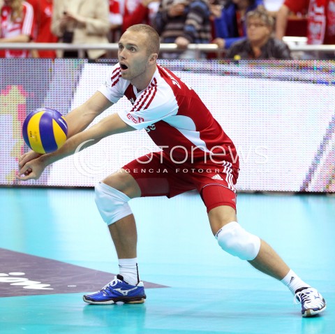  22.09.2013 GDANSK ERGO ARENA<br />SIATKOWKA MEZCZYZN<br />MISTRZOSTWA EUROPY W SIATKOWCE MEZCZYZN 2013 CEV VELUX<br />VOLLEYBALL EUROPEAN CHAMPIONSHIP MEN 2013 - FINAL ROUND <br />GRUPA B ( GROUP B )<br />POLSKA - SLOWACJA ( POLSKA - SLOWACJA )<br />N/Z PAWEL ZATORSKI SYLWETKA <br /> 