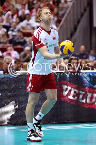  22.09.2013 GDANSK ERGO ARENA<br />SIATKOWKA MEZCZYZN<br />MISTRZOSTWA EUROPY W SIATKOWCE MEZCZYZN 2013 CEV VELUX<br />VOLLEYBALL EUROPEAN CHAMPIONSHIP MEN 2013 - FINAL ROUND <br />GRUPA B ( GROUP B )<br />POLSKA - SLOWACJA ( POLSKA - SLOWACJA )<br />N/Z JAKUB JAROSZ SYLWETKA <br /> 