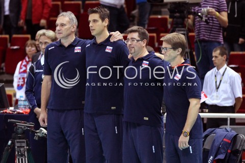  24.09.2013 GDANSK ERGO ARENA<br />SIATKOWKA MEZCZYZN<br />MISTRZOSTWA EUROPY W SIATKOWCE MEZCZYZN 2013 CEV VELUX<br />VOLLEYBALL EUROPEAN CHAMPIONSHIP MEN 2013 - FINAL ROUND <br />BARAZE O AWANS DO CWIERCFINALU<br />ROSJA - SLOWACJA ( RUSSIA - SLOVAKIA )<br />N/Z STEFAN SR CHRTIANSKY HEAD COACH ( TRENER )  SZTAB SZKOLENIOWY SLOWACJA<br /> 
