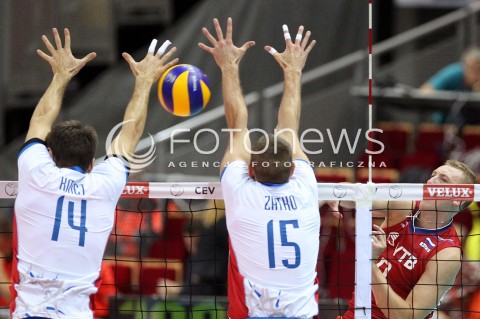  24.09.2013 GDANSK ERGO ARENA<br />SIATKOWKA MEZCZYZN<br />MISTRZOSTWA EUROPY W SIATKOWCE MEZCZYZN 2013 CEV VELUX<br />VOLLEYBALL EUROPEAN CHAMPIONSHIP MEN 2013 - FINAL ROUND <br />BARAZE O AWANS DO CWIERCFINALU<br />ROSJA - SLOWACJA ( RUSSIA - SLOVAKIA )<br />N/Z ALEXEY SPIRIDONOV TOMAS KMET JURAJ ZATKO <br /> 