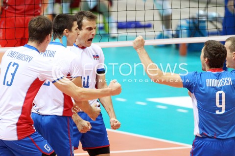  24.09.2013 GDANSK ERGO ARENA<br />SIATKOWKA MEZCZYZN<br />MISTRZOSTWA EUROPY W SIATKOWCE MEZCZYZN 2013 CEV VELUX<br />VOLLEYBALL EUROPEAN CHAMPIONSHIP MEN 2013 - FINAL ROUND <br />BARAZE O AWANS DO CWIERCFINALU<br />ROSJA - SLOWACJA ( RUSSIA - SLOVAKIA )<br />N/Z TOMAS KMET ROMAN ONDRUSEK RADOSC EMOCJE <br /> 