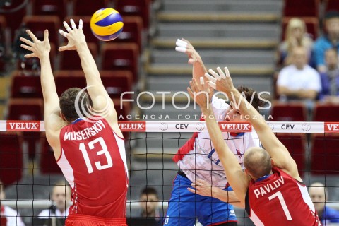 24.09.2013 GDANSK ERGO ARENA<br />SIATKOWKA MEZCZYZN<br />MISTRZOSTWA EUROPY W SIATKOWCE MEZCZYZN 2013 CEV VELUX<br />VOLLEYBALL EUROPEAN CHAMPIONSHIP MEN 2013 - FINAL ROUND <br />BARAZE O AWANS DO CWIERCFINALU<br />ROSJA - SLOWACJA ( RUSSIA - SLOVAKIA )<br />N/Z STEFAN JUNIOR CHRTIANSKY DMITRIY MUSERSKIY NIKOLAY PAVLOV <br /> 