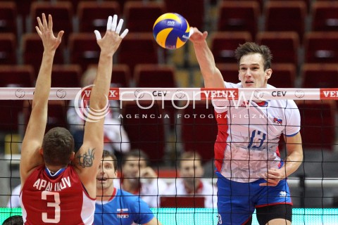  24.09.2013 GDANSK ERGO ARENA<br />SIATKOWKA MEZCZYZN<br />MISTRZOSTWA EUROPY W SIATKOWCE MEZCZYZN 2013 CEV VELUX<br />VOLLEYBALL EUROPEAN CHAMPIONSHIP MEN 2013 - FINAL ROUND <br />BARAZE O AWANS DO CWIERCFINALU<br />ROSJA - SLOWACJA ( RUSSIA - SLOVAKIA )<br />N/Z STEFAN JUNIOR CHRTIANSKY NIKOLAY APALIKOV <br /> 