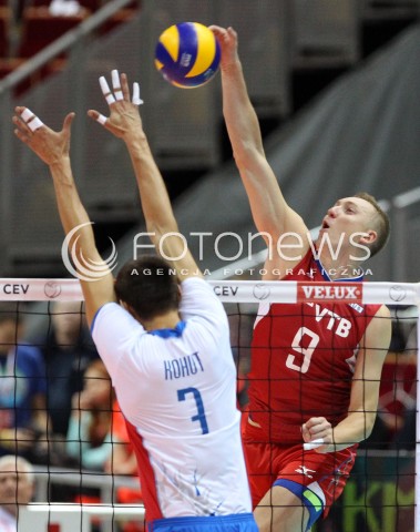  24.09.2013 GDANSK ERGO ARENA<br />SIATKOWKA MEZCZYZN<br />MISTRZOSTWA EUROPY W SIATKOWCE MEZCZYZN 2013 CEV VELUX<br />VOLLEYBALL EUROPEAN CHAMPIONSHIP MEN 2013 - FINAL ROUND <br />BARAZE O AWANS DO CWIERCFINALU<br />ROSJA - SLOWACJA ( RUSSIA - SLOVAKIA )<br />N/Z ALEXEY SPIRIDONOV EMANUEL KOHUT <br /> 