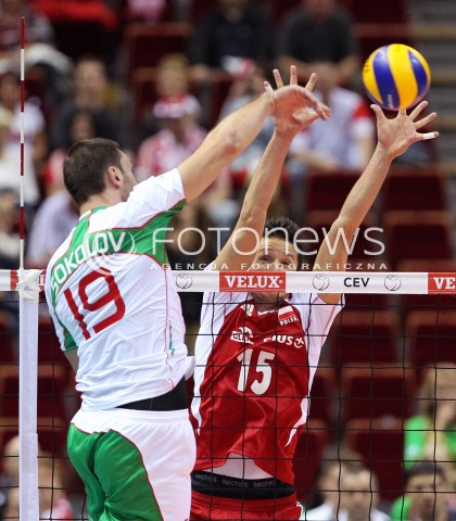  24.09.2013 GDANSK ERGO ARENA<br />SIATKOWKA MEZCZYZN<br />MISTRZOSTWA EUROPY W SIATKOWCE MEZCZYZN 2013 CEV VELUX<br />VOLLEYBALL EUROPEAN CHAMPIONSHIP MEN 2013 - FINAL ROUND <br />BARAZE O AWANS DO CWIERCFINALU<br />POLSKA - BULGARIA ( POLAND - BULGARIA )<br />N/Z LUKASZ ZYGADLO TSVETAN SOKOLOV <br /> 