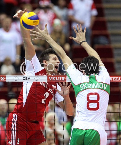  24.09.2013 GDANSK ERGO ARENA<br />SIATKOWKA MEZCZYZN<br />MISTRZOSTWA EUROPY W SIATKOWCE MEZCZYZN 2013 CEV VELUX<br />VOLLEYBALL EUROPEAN CHAMPIONSHIP MEN 2013 - FINAL ROUND <br />BARAZE O AWANS DO CWIERCFINALU<br />POLSKA - BULGARIA ( POLAND - BULGARIA )<br />N/Z MICHAL WINIARSKI TODOR SKRIMOV <br /> 