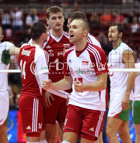  24.09.2013 GDANSK ERGO ARENA<br />SIATKOWKA MEZCZYZN<br />MISTRZOSTWA EUROPY W SIATKOWCE MEZCZYZN 2013 CEV VELUX<br />VOLLEYBALL EUROPEAN CHAMPIONSHIP MEN 2013 - FINAL ROUND <br />BARAZE O AWANS DO CWIERCFINALU<br />POLSKA - BULGARIA ( POLAND - BULGARIA )<br />N/Z PAWEL ZATORSKI PIOTR NOWAKOWSKI MICHAL RUCIAK RADOSC EMOCJE <br /> 
