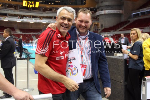  24.09.2013 GDANSK ERGO ARENA<br />SIATKOWKA MEZCZYZN<br />MISTRZOSTWA EUROPY W SIATKOWCE MEZCZYZN 2013 CEV VELUX<br />VOLLEYBALL EUROPEAN CHAMPIONSHIP MEN 2013 - FINAL ROUND <br />BARAZE O AWANS DO CWIERCFINALU<br />POLSKA - BULGARIA ( POLAND - BULGARIA )<br />N/Z ANDREA ANASTASI RADOSC MIMO PRZEGRANEJ PO MECZU<br /> 