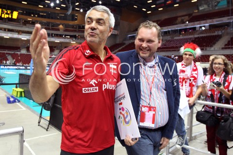  24.09.2013 GDANSK ERGO ARENA<br />SIATKOWKA MEZCZYZN<br />MISTRZOSTWA EUROPY W SIATKOWCE MEZCZYZN 2013 CEV VELUX<br />VOLLEYBALL EUROPEAN CHAMPIONSHIP MEN 2013 - FINAL ROUND <br />BARAZE O AWANS DO CWIERCFINALU<br />POLSKA - BULGARIA ( POLAND - BULGARIA )<br />N/Z ANDREA ANASTASI RADOSC MIMO PRZEGRANEJ PO MECZU<br /> 