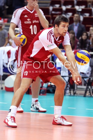  24.09.2013 GDANSK ERGO ARENA<br />SIATKOWKA MEZCZYZN<br />MISTRZOSTWA EUROPY W SIATKOWCE MEZCZYZN 2013 CEV VELUX<br />VOLLEYBALL EUROPEAN CHAMPIONSHIP MEN 2013 - FINAL ROUND <br />BARAZE O AWANS DO CWIERCFINALU<br />POLSKA - BULGARIA ( POLAND - BULGARIA )<br />N/Z MICHAL KUBIAK SYLWETKA <br /> 
