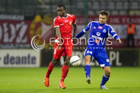  25.09.2013 LODZ PILKA NOZNA T-MOBILE EKSTRAKLASA SEZON 2013/2014 FOOTBALL POLISH EKSTRAKLASA SEASON WIDZEW LODZ - RUCH CHORZOW N/Z PRINCEWILL OKACHI LUKASZ JANOSZKA   