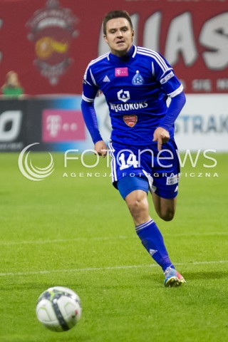  25.09.2013 LODZ PILKA NOZNA T-MOBILE EKSTRAKLASA SEZON 2013/2014 FOOTBALL POLISH EKSTRAKLASA SEASON WIDZEW LODZ - RUCH CHORZOW N/Z LUKASZ JANOSZKA SYLWETKA   