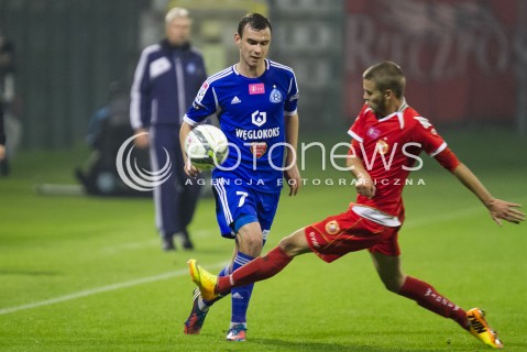  25.09.2013 LODZ PILKA NOZNA T-MOBILE EKSTRAKLASA SEZON 2013/2014 FOOTBALL POLISH EKSTRAKLASA SEASON WIDZEW LODZ - RUCH CHORZOW N/Z FILIP STARZYNSKI   