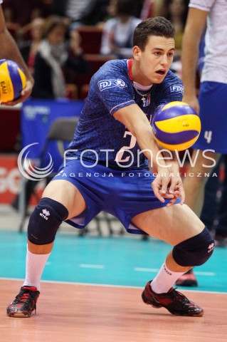  25.09.2013 GDANSK ERGO ARENA<br />SIATKOWKA MEZCZYZN<br />MISTRZOSTWA EUROPY W SIATKOWCE MEZCZYZN 2013 CEV VELUX<br />VOLLEYBALL EUROPEAN CHAMPIONSHIP MEN 2013 - FINAL ROUND <br />BARAZE O AWANS DO CWIERCFINALU<br />FRANCJA - ROSJA ( FRANCE - RUSSIA )<br />N/Z JENIA GREBENNIKOV SYLWETKA <br /> 