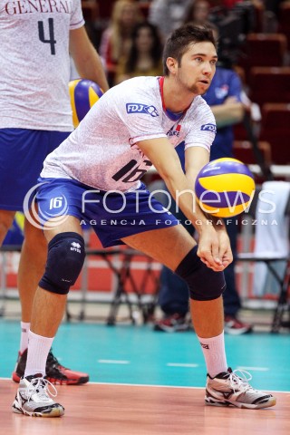  25.09.2013 GDANSK ERGO ARENA<br />SIATKOWKA MEZCZYZN<br />MISTRZOSTWA EUROPY W SIATKOWCE MEZCZYZN 2013 CEV VELUX<br />VOLLEYBALL EUROPEAN CHAMPIONSHIP MEN 2013 - FINAL ROUND <br />BARAZE O AWANS DO CWIERCFINALU<br />FRANCJA - ROSJA ( FRANCE - RUSSIA )<br />N/Z KEVIN TILLIE SYLWETKA <br /> 