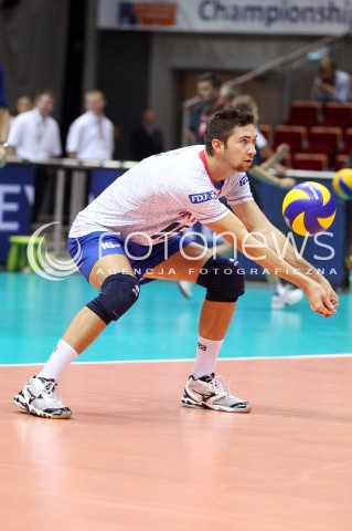  25.09.2013 GDANSK ERGO ARENA<br />SIATKOWKA MEZCZYZN<br />MISTRZOSTWA EUROPY W SIATKOWCE MEZCZYZN 2013 CEV VELUX<br />VOLLEYBALL EUROPEAN CHAMPIONSHIP MEN 2013 - FINAL ROUND <br />BARAZE O AWANS DO CWIERCFINALU<br />FRANCJA - ROSJA ( FRANCE - RUSSIA )<br />N/Z KEVIN TILLIE SYLWETKA <br /> 