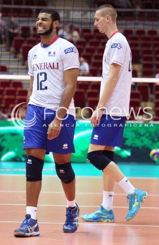  25.09.2013 GDANSK ERGO ARENA<br />SIATKOWKA MEZCZYZN<br />MISTRZOSTWA EUROPY W SIATKOWCE MEZCZYZN 2013 CEV VELUX<br />VOLLEYBALL EUROPEAN CHAMPIONSHIP MEN 2013 - FINAL ROUND <br />BARAZE O AWANS DO CWIERCFINALU<br />FRANCJA - ROSJA ( FRANCE - RUSSIA )<br />N/Z EARVIN NGAPETH SYLWETKA SMUTEK ZLOSC PORAZKA PRZEGRANA EMOCJE <br /> 