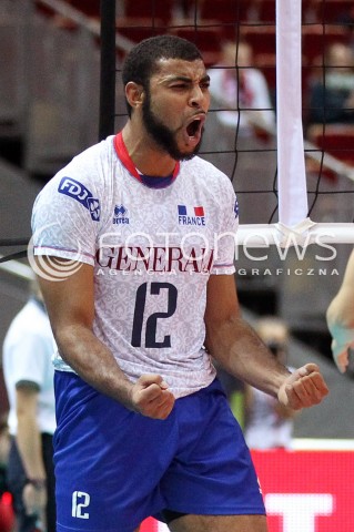  25.09.2013 GDANSK ERGO ARENA<br />SIATKOWKA MEZCZYZN<br />MISTRZOSTWA EUROPY W SIATKOWCE MEZCZYZN 2013 CEV VELUX<br />VOLLEYBALL EUROPEAN CHAMPIONSHIP MEN 2013 - FINAL ROUND <br />BARAZE O AWANS DO CWIERCFINALU<br />FRANCJA - ROSJA ( FRANCE - RUSSIA )<br />N/Z EARVIN NGAPETH SYLWETKA RADOSC EMOCJE <br /> 