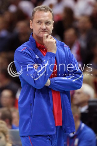  25.09.2013 GDANSK ERGO ARENA<br />SIATKOWKA MEZCZYZN<br />MISTRZOSTWA EUROPY W SIATKOWCE MEZCZYZN 2013 CEV VELUX<br />VOLLEYBALL EUROPEAN CHAMPIONSHIP MEN 2013 - FINAL ROUND <br />BARAZE O AWANS DO CWIERCFINALU<br />FRANCJA - ROSJA ( FRANCE - RUSSIA )<br />N/Z ANDREI VORONKOV HEAD COACH ( TRENER ) SYLWETKA <br /> 