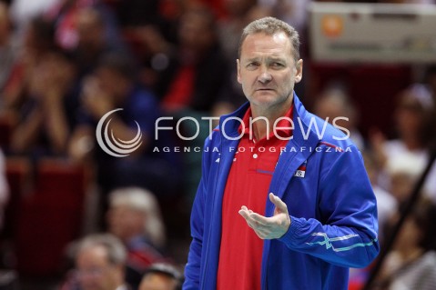  25.09.2013 GDANSK ERGO ARENA<br />SIATKOWKA MEZCZYZN<br />MISTRZOSTWA EUROPY W SIATKOWCE MEZCZYZN 2013 CEV VELUX<br />VOLLEYBALL EUROPEAN CHAMPIONSHIP MEN 2013 - FINAL ROUND <br />BARAZE O AWANS DO CWIERCFINALU<br />FRANCJA - ROSJA ( FRANCE - RUSSIA )<br />N/Z ANDREI VORONKOV HEAD COACH ( TRENER ) SYLWETKA <br /> 
