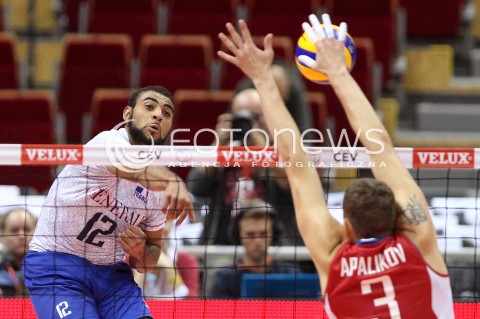  25.09.2013 GDANSK ERGO ARENA<br />SIATKOWKA MEZCZYZN<br />MISTRZOSTWA EUROPY W SIATKOWCE MEZCZYZN 2013 CEV VELUX<br />VOLLEYBALL EUROPEAN CHAMPIONSHIP MEN 2013 - FINAL ROUND <br />BARAZE O AWANS DO CWIERCFINALU<br />FRANCJA - ROSJA ( FRANCE - RUSSIA )<br />N/Z EARVIN NGAPETH NIKOLAY APALIKOV <br /> 