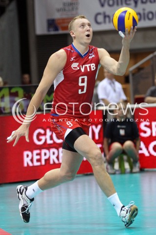  25.09.2013 GDANSK ERGO ARENA<br />SIATKOWKA MEZCZYZN<br />MISTRZOSTWA EUROPY W SIATKOWCE MEZCZYZN 2013 CEV VELUX<br />VOLLEYBALL EUROPEAN CHAMPIONSHIP MEN 2013 - FINAL ROUND <br />BARAZE O AWANS DO CWIERCFINALU<br />FRANCJA - ROSJA ( FRANCE - RUSSIA )<br />N/Z ALEXEY SPIRIDONOV SYLWETKA <br /> 