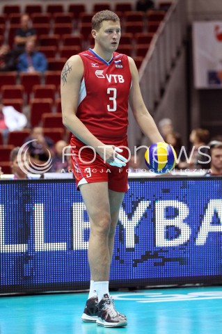  25.09.2013 GDANSK ERGO ARENA<br />SIATKOWKA MEZCZYZN<br />MISTRZOSTWA EUROPY W SIATKOWCE MEZCZYZN 2013 CEV VELUX<br />VOLLEYBALL EUROPEAN CHAMPIONSHIP MEN 2013 - FINAL ROUND <br />BARAZE O AWANS DO CWIERCFINALU<br />FRANCJA - ROSJA ( FRANCE - RUSSIA )<br />N/Z NIKOLAY APALIKOV SYLWETKA <br /> 