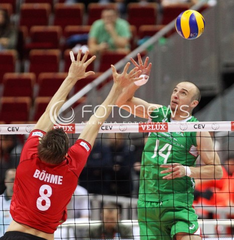  25.09.2013 GDANSK ERGO ARENA<br />SIATKOWKA MEZCZYZN<br />MISTRZOSTWA EUROPY W SIATKOWCE MEZCZYZN 2013 CEV VELUX<br />VOLLEYBALL EUROPEAN CHAMPIONSHIP MEN 2013 - FINAL ROUND <br />BARAZE O AWANS DO CWIERCFINALU<br />NIEMCY - BULGARIA ( GERMANY - BULGARIA )<br />N/Z TEODOR TODOROV MARCUS BOHME <br /> 