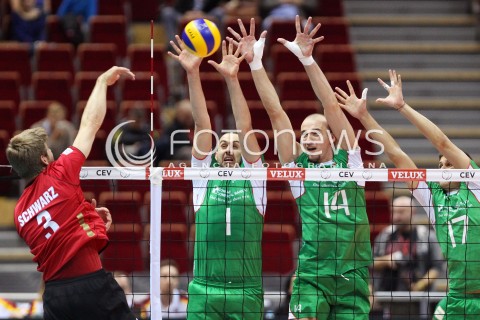  25.09.2013 GDANSK ERGO ARENA<br />SIATKOWKA MEZCZYZN<br />MISTRZOSTWA EUROPY W SIATKOWCE MEZCZYZN 2013 CEV VELUX<br />VOLLEYBALL EUROPEAN CHAMPIONSHIP MEN 2013 - FINAL ROUND <br />BARAZE O AWANS DO CWIERCFINALU<br />NIEMCY - BULGARIA ( GERMANY - BULGARIA )<br />N/Z SEBASTIAN SCHWARZ GEORGI BRATOEV TEODOR TODOROV NIKOLAY PENCHEV <br /> 