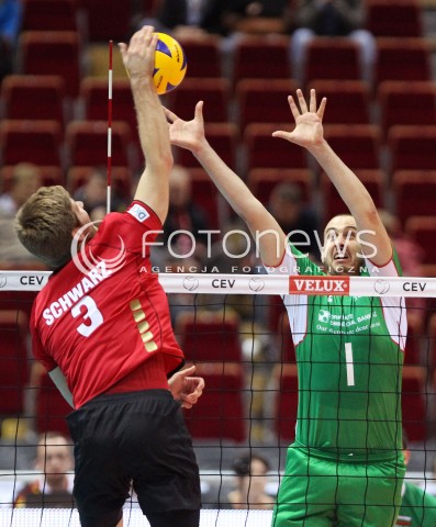  25.09.2013 GDANSK ERGO ARENA<br />SIATKOWKA MEZCZYZN<br />MISTRZOSTWA EUROPY W SIATKOWCE MEZCZYZN 2013 CEV VELUX<br />VOLLEYBALL EUROPEAN CHAMPIONSHIP MEN 2013 - FINAL ROUND <br />BARAZE O AWANS DO CWIERCFINALU<br />NIEMCY - BULGARIA ( GERMANY - BULGARIA )<br />N/Z GEORGI BRATOEV SEBASTIAN SCHWARZ <br /> 