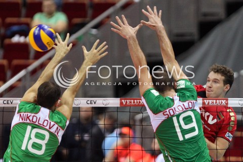  25.09.2013 GDANSK ERGO ARENA<br />SIATKOWKA MEZCZYZN<br />MISTRZOSTWA EUROPY W SIATKOWCE MEZCZYZN 2013 CEV VELUX<br />VOLLEYBALL EUROPEAN CHAMPIONSHIP MEN 2013 - FINAL ROUND <br />BARAZE O AWANS DO CWIERCFINALU<br />NIEMCY - BULGARIA ( GERMANY - BULGARIA )<br />N/Z DENYS KALIBERDA NIKOLOV NIKOLAY TSVETAN SOKOLOV <br /> 