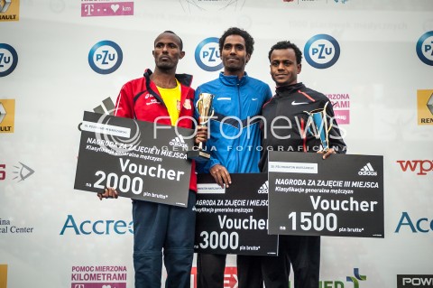  29.09.2013 WARSZAWA 35 PZU MARATON WARSZAWSKI N/Z DEKORACJA YARED SHEGUMO WELDU NEGASH GEBRETSADIK SALOMON MOLLA TIOMAUY  
