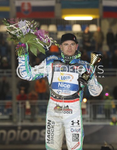  29.09.2013 RZESZOW ZUZEL SPEEDWAY <br />FINAL INDYWIDUALNYCH MISTRZOSTW EUROPY 2013 NA ZUZLU W RZESZOWIE<br />FINAL ROUND INDIVIDUAL SPEEDWAY EUROPEAN CHAMPIONSHIP IN RZESZOW<br />N/Z HANS ANDERSEN PODIUM MEDAL PUCHAR DEKORACJA RADOSC<br /> 