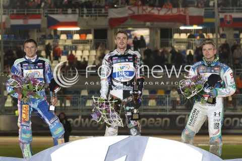  29.09.2013 RZESZOW ZUZEL SPEEDWAY <br />FINAL INDYWIDUALNYCH MISTRZOSTW EUROPY 2013 NA ZUZLU W RZESZOWIE<br />FINAL ROUND INDIVIDUAL SPEEDWAY EUROPEAN CHAMPIONSHIP IN RZESZOW<br />N/Z MARTIN VACULIK GRIGORIJ LAGUTA HANS ANDERSEN RADOSC SYLWETKA PODIUM<br /> 