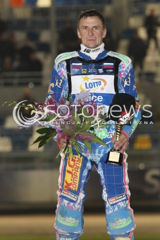 29.09.2013 RZESZOW ZUZEL SPEEDWAY <br />FINAL INDYWIDUALNYCH MISTRZOSTW EUROPY 2013 NA ZUZLU W RZESZOWIE<br />FINAL ROUND INDIVIDUAL SPEEDWAY EUROPEAN CHAMPIONSHIP IN RZESZOW<br />N/Z GRIGORIJ LAGUTA PODIUM MEDAL PUCHAR DEKORACJA RADOSC<br /> 