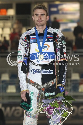  29.09.2013 RZESZOW ZUZEL SPEEDWAY <br />FINAL INDYWIDUALNYCH MISTRZOSTW EUROPY 2013 NA ZUZLU W RZESZOWIE<br />FINAL ROUND INDIVIDUAL SPEEDWAY EUROPEAN CHAMPIONSHIP IN RZESZOW<br />N/Z MARTIN VACULIK RADOSC SYLWETKA PODIUM<br /> 