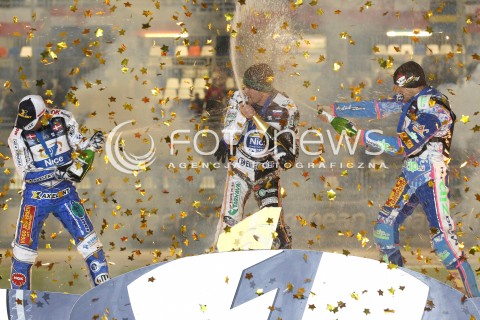  29.09.2013 RZESZOW ZUZEL SPEEDWAY <br />FINAL INDYWIDUALNYCH MISTRZOSTW EUROPY 2013 NA ZUZLU W RZESZOWIE<br />FINAL ROUND INDIVIDUAL SPEEDWAY EUROPEAN CHAMPIONSHIP IN RZESZOW<br />N/Z MARTIN VACULIK NICKI PEDERSEN GRIGORIJ LAGUTA SZAMPAN RADOSC PODIUM MEDAL PUCHAR EMOCJE<br /> 