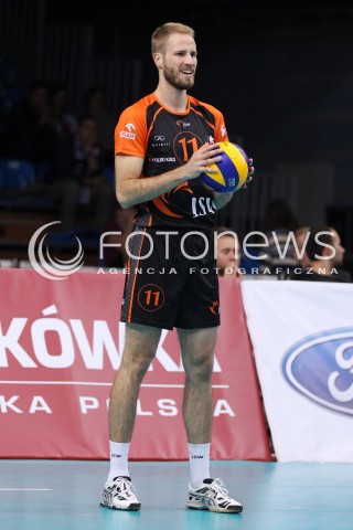  04.10.2013 RZESZOW<br />SIATKOWKA MEZCZYZN<br />MECZ TOWARZYSKI<br />ASSECO RESOVIA - JASTRZEBSKI WEGIEL<br />N/Z THOMAS JARMOC SYLWETKA<br /> 