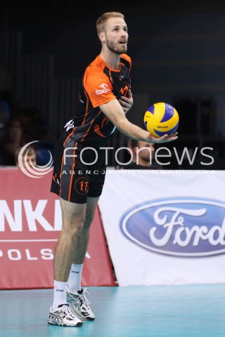  04.10.2013 RZESZOW<br />SIATKOWKA MEZCZYZN<br />MECZ TOWARZYSKI<br />ASSECO RESOVIA - JASTRZEBSKI WEGIEL<br />N/Z THOMAS JARMOC SYLWETKA<br /> 