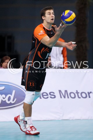  04.10.2013 RZESZOW<br />SIATKOWKA MEZCZYZN<br />MECZ TOWARZYSKI<br />ASSECO RESOVIA - JASTRZEBSKI WEGIEL<br />N/Z MICHAL KUBIAK SYLWETKA<br /> 
