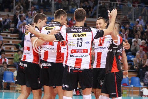  04.10.2013 RZESZOW<br />SIATKOWKA MEZCZYZN<br />MECZ TOWARZYSKI<br />ASSECO RESOVIA - JASTRZEBSKI WEGIEL<br />N/Z PAUL LOTMAN RADOSC EMOCJE <br /> 