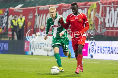  06.10.2013 LODZ PILKA NOZNA T-MOBILE EKSTRAKLASA SEZON 2013/2014 FOOTBALL POLISH EKSTRAKLASA SEASON WIDZEW LODZ - LECHIA GDANSK N/Z DUDA ADAM KEVIN LAFRANCE   