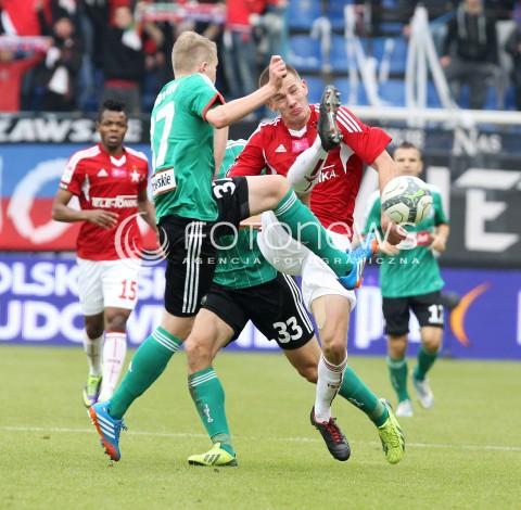  06.10.2013 KRAKOW <br />PILKA NOZNA POLSKA T-MOBILE EKSTRAKLASA SEZON 2013/2014 FOOTBALL POLISH EKSTRAKLASA SEASON 2013/2014 WISLA KRAKOW - LEGIA WARSZAWA<br />N/Z DOMINIK FURMAN MICHAL CHRAPEK <br /> 