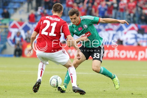  06.10.2013 KRAKOW <br />PILKA NOZNA POLSKA T-MOBILE EKSTRAKLASA SEZON 2013/2014 FOOTBALL POLISH EKSTRAKLASA SEASON 2013/2014 WISLA KRAKOW - LEGIA WARSZAWA<br />N/Z LUKASZ BURLIGA MICHAL ZYRO <br /> 