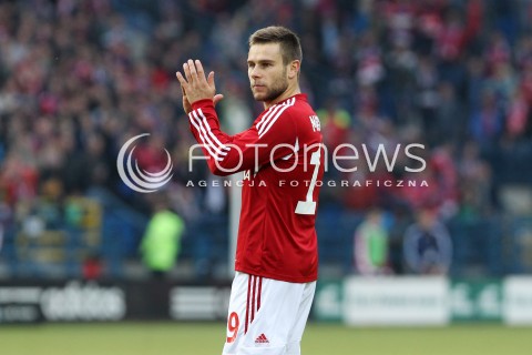  06.10.2013 KRAKOW <br />PILKA NOZNA POLSKA T-MOBILE EKSTRAKLASA SEZON 2013/2014 FOOTBALL POLISH EKSTRAKLASA SEASON 2013/2014 WISLA KRAKOW - LEGIA WARSZAWA<br />N/Z PATRYK MALECKI SYLWETKA BRAWO BRAWA<br /> 