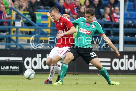  06.10.2013 KRAKOW <br />PILKA NOZNA POLSKA T-MOBILE EKSTRAKLASA SEZON 2013/2014 FOOTBALL POLISH EKSTRAKLASA SEASON 2013/2014 WISLA KRAKOW - LEGIA WARSZAWA<br />N/Z MICHAL ZYRO LUKASZ BURLIGA <br /> 