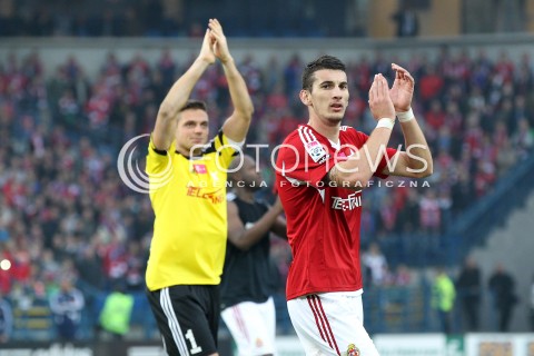  06.10.2013 KRAKOW <br />PILKA NOZNA POLSKA T-MOBILE EKSTRAKLASA SEZON 2013/2014 FOOTBALL POLISH EKSTRAKLASA SEASON 2013/2014 WISLA KRAKOW - LEGIA WARSZAWA<br />N/Z GORDAN BUNOZA MICHAL MISKIEWICZ RADOSC EMOCJE <br /> 